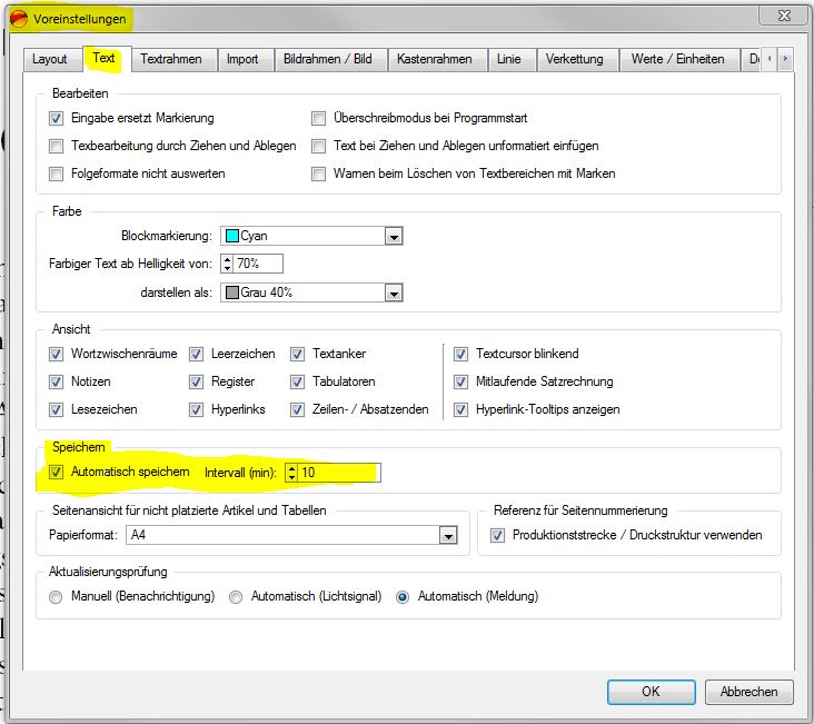 text_autospeichern