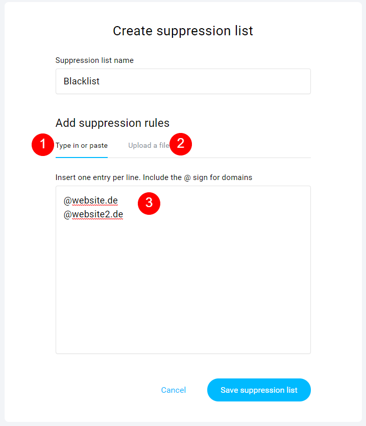 So tragen Sie eine Domain in die Blacklist ein!